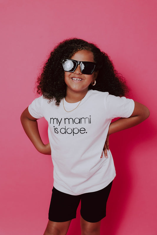 my mami is dope kids tshirt