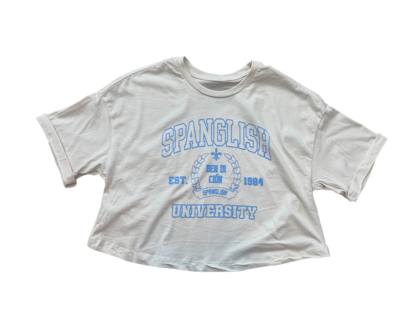 Spanglish University Crop Top